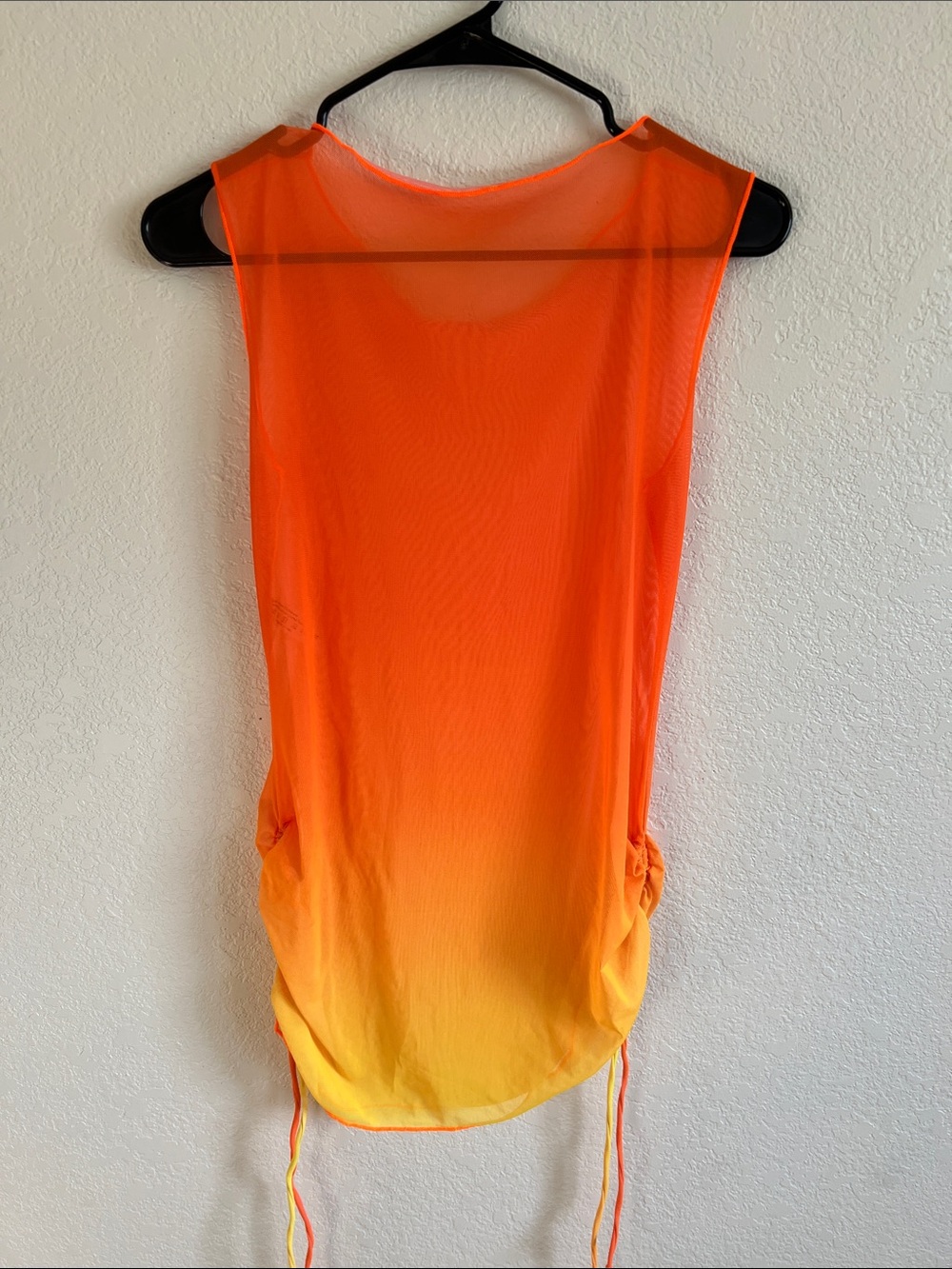 Ombre Drawstring Mesh Cover Up - Picture 2 of 3